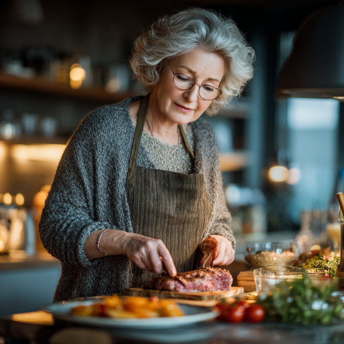 Happy senior man holding fresh vegetables